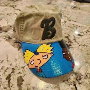 Custom Painted Nickelodeon Arnold Anvil Unstructured Ball Baseball Cap